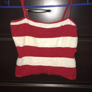 Red and white crop top